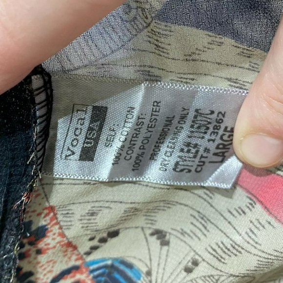 COPY - Vocal USA L distressed beaded black open draped cardigan with sheer arts… - Picture 7 of 8